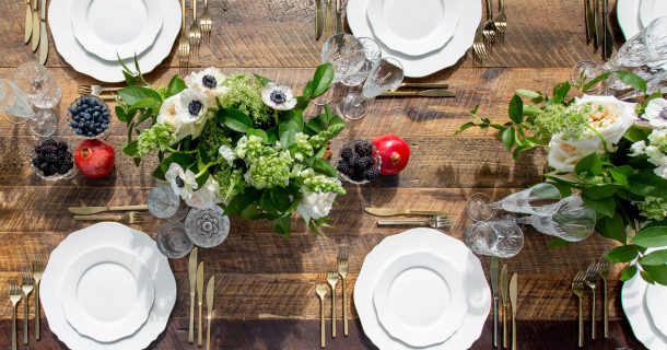 springtime tablescape at Blue Stallion Farm