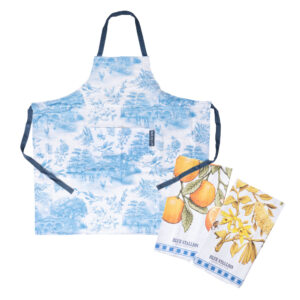 Apron & 2 Tea Towels Set Blue