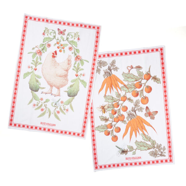 Apron & 2 Tea Towels Set Red