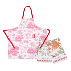 Apron & 2 Tea Towels Set Red