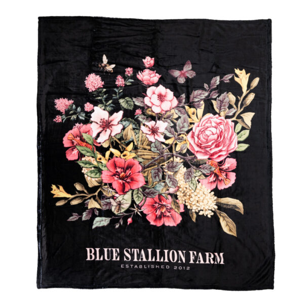 BLACK FLORAL BOUQUET Throw Blanket