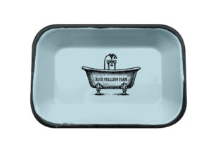 BLUE Enamel Bar Soap Tray Caddy