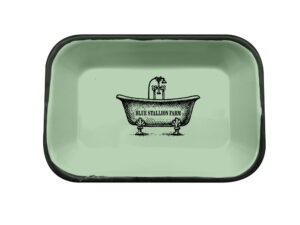 GREEN Enamel Bar Soap Tray Caddy