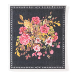 BLACK FLORAL BOUQUET Reusable Dish Cloth