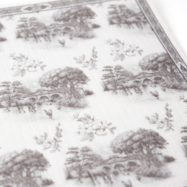 BLACK & WHITE FARM TOILE Reusable Dish Cloth