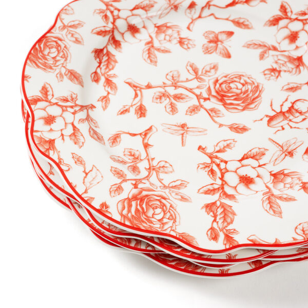 Salad Plates Set Of 4 Red