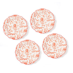 Salad Plates Set Of 4 Red