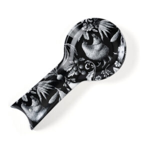 BLACK & WHITE GERTRUDE COUNTRY PATTERN Spoon Rest